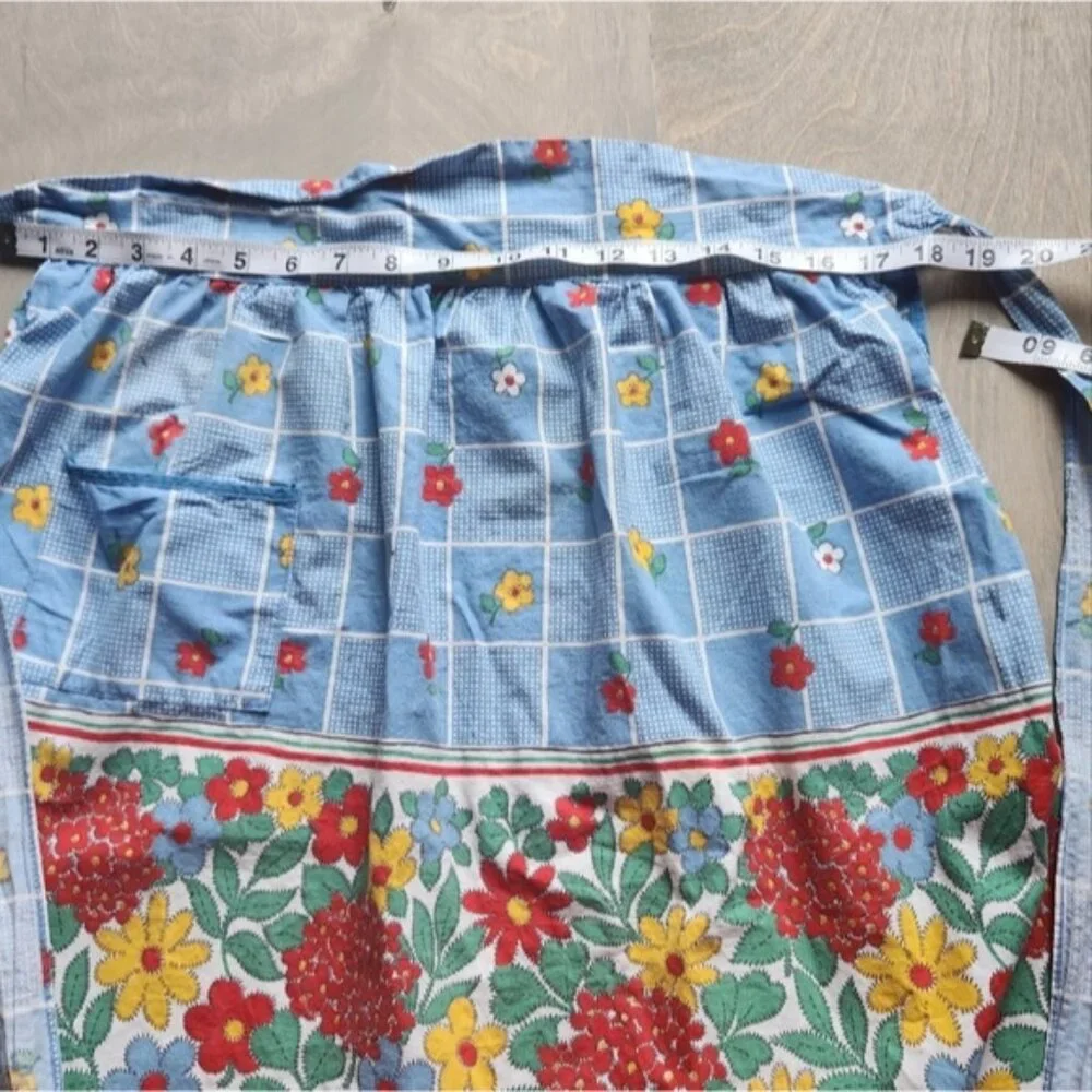 Floral‎ 1950's Half Apron Skirt Cottagecore Spring Bright